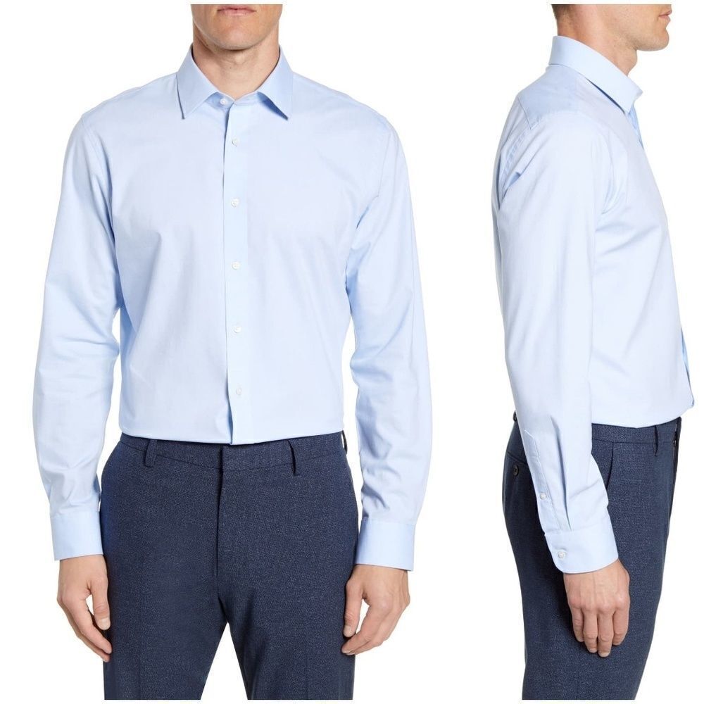Nordstrom TechSmart Stretch Dress Shirt 15.5/34-35